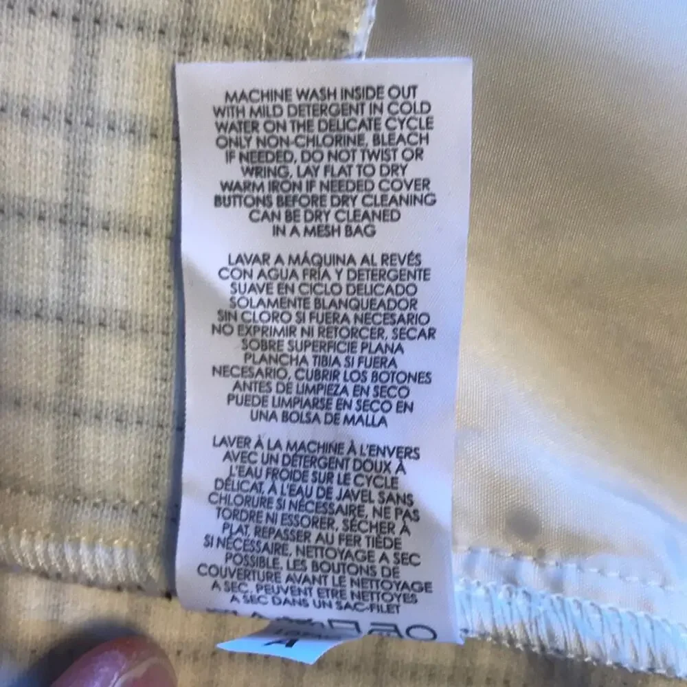 CAbi Windowpane Jacket Unlined Asymmetrical Front Black White #3173 Women's XS